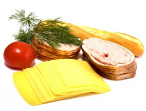 Käse und Fleisch
